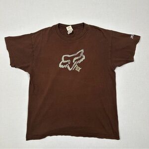 y2k brown fox racing tee